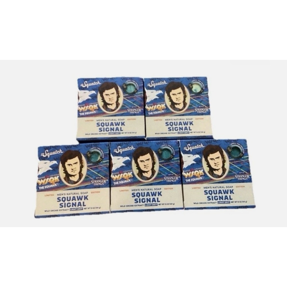 5 Pack Dr. Squatch Limited Edition Stranger Things Squawk Signal Soap Steve NEW